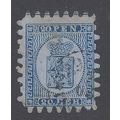 FINLAND 1866 20p. BLUE ON BLUE USED SG 36