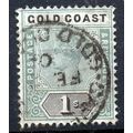 Gold Coast QV 1898 sg31 1/- - good used.