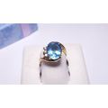 Estate 3.5ctw Oval Natural Blue Topaz/ Diamond ...