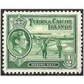 Turkks & Caicos Isalnds 1944 SG195a 1/2d Deep G...