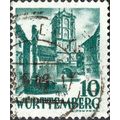 WURTTEMBERG, City Gate of Wangen, blue-green 1948, 10pf