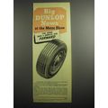 1948 Dunlop Tires Ad - Big Dunlop news at the motor show