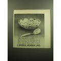 1958 Georg Jensen Ad - Royal Copenhagen Blue Lace Bowl and Cactus Serving Spoon