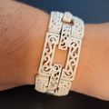 Vintage Trifari White Metal Panel Bracelet