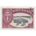 BRUNEI 1952 RIVER VIEW VILLAGE NATIVE HUTS $5 U...