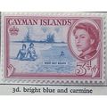 Cayman Islands 1962 3d Blue & Carmine West Bay ...