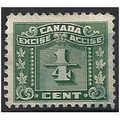 Canada c1900 1/4c Green Excise Duty Fine Used ..