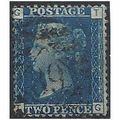 1858 SG47 2d Blue Plate 14 Fine Used Check Lett...