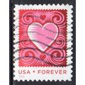 USA 2014 Love - Cut Paper Heart Forever Used