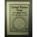 1913 United States Tires Ad - Cut Down Tire Bills