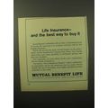 1964 Mutual Benefit Life Ad - Best Way to Buy It