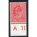 sg273 Harrisons 1d deep rose-red A11 control m/...