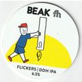 UNUSED KEG CLIP FRONT - BEAK BREWERY - FLICKERS...