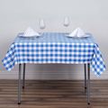 Round Vinyl Blue & White Checkered Table Cloth ...