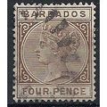 Barbados 1885 SG98 4d Pale Brown Fine Used .. ..