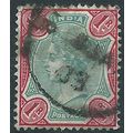 India 1892 SG106 1 Rupee Green & Aniline-Carmin...