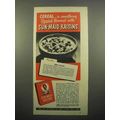 1945 Sun-Maid Raisins Ad - Cereal is Something Special