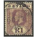 Ceylon 1912 SG315 1 Rupee Purple/Yellow Fine Us...