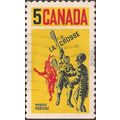 CANADA, SPORT, Lacrosse, yellow 1968, 5 cent