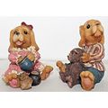Vintage Pair of Hand Painted, Polyresin Dog Orn...