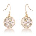 6 Ct Elegant CZ Gold Plated Disk Earrings