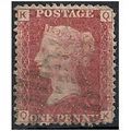 1858 SG43 1d Red Plate 154 Good/Fine Used Check...