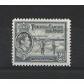 Turks&Caicos.SG198 2d Raking Salt (Grey).Mounte...