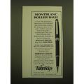 1988 Fahrney's Montblanc Masterpiece 163 Rollerball Pen Ad