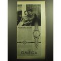 1958 Omega Seamaster and Ladymatic Watches Ad - Automatically on Time