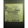 1958 Greek Line Cruise Ad - First time in 20 years.. the sunkissed Black Sea!