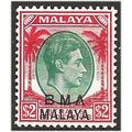 Malaya (BMA) 1945 SG16 $2 Green & Scarlet Mount...