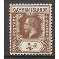 CAYMAN ISLANDS 1912 KG5 KEY PLATE FARTHING MINT MH