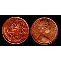 Australia Two Cent 1966 Used. Coin Frilled neck...