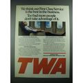 1988 TWA Airlines Ad - Best in the Business