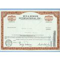 DE na Stock Certificate Company: Bun & Burger I...