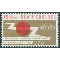 New Hebrides 1965 15c scarlet & drab SG 110 unused