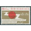 New Hebrides 1965 15c scarlet & drab SG 110 unused