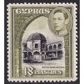 Cyprus KGVI 1938-51 18pi Black Olive-Green SG16...