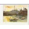 Yorkshire BRIDLINGTON Harbour Art Postcard by D...