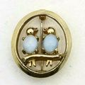 Love Birds with Moonstone Light Gray Jelly Bell...