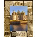 France Laser Engraved Wood Picture Frame Portra...