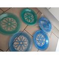 6 Picnic Party Plates unusual Doily Cut-Outs, 3...