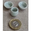 3 WHITE PORCELAIN/POTTERY ITEMS FOR DOLLS HOUSE