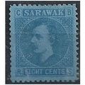 Sarawak 1873 SG6 8c Bright Blue Mounted Mint . .