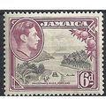 Jamaica 1950 SG128a 6d Grey & Purple Perf 13.5x...