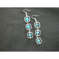 Unique electroplated light blue glass long drop...