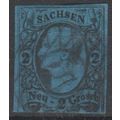 Mi: 10 used 1855 Saxony Cat € 25