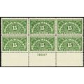 QE2b, Mint XF NH Dry Printing 15¢ Plate Block o...