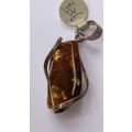 Hand crafted amber Pendant, Solid Sterling Silv...