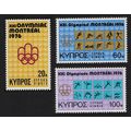 Cyprus Olympic Games Montreal 3v 1976 MNH SG#47...